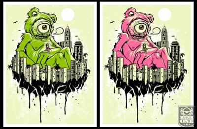 LOVE UNITES 2009 Glow in the Dark Art Print by MUNK ONE