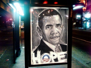 OBAMA 2008 Election Bus Stop Print by MUNK ONE