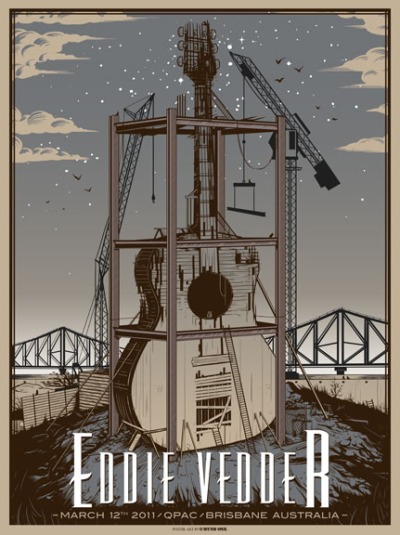 Eddie Vedder 2011 BRISBANE POSTER by Munk One