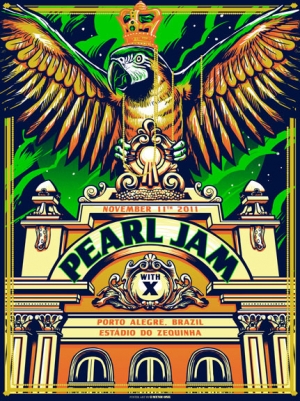 Pearl Jam 2011 PORTO ALEGRE BRAZIL Variant by Munk One