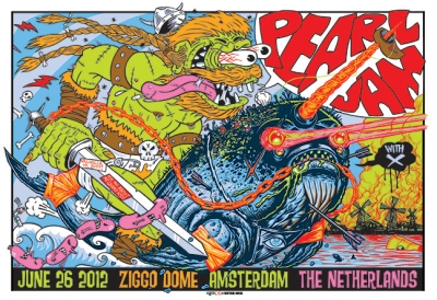 Pearl Jam 2012 AMSTERDAM Collaboration between  Munk One and Frank Kozik