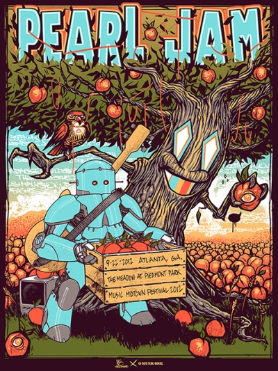 Pearl Jam 2012 ATLANTA Collaboration between N8 Van Dyke and MUNK ONE