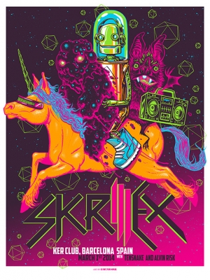 SKRILLEX 2014 BARCELONA print by MUNK ONE