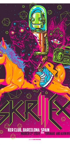 SKRILLEX 2014 BARCELONA print by MUNK ONE