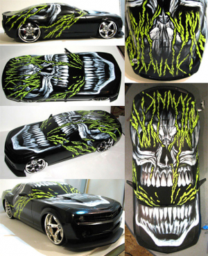GM Customized Camaro Model Spew Art by Munk One