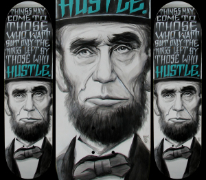 LINCOLN Custom Skateboard Artby Munk One