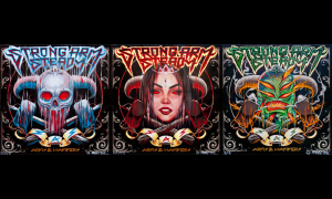 Large prints with custom painting over them by Munk One