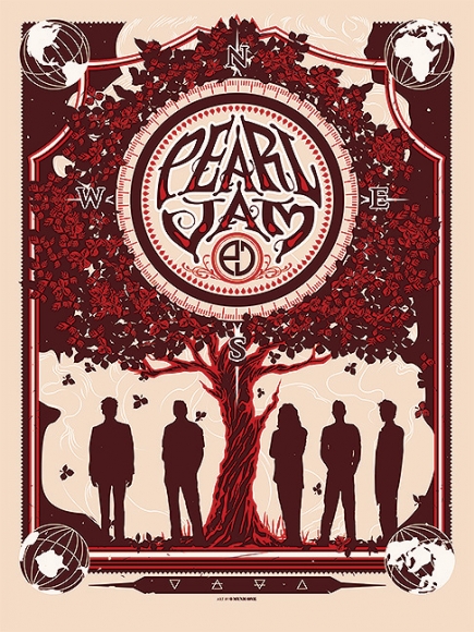  Pearl Jam Ohana Poster encore 2021 concert tour pj meggs art  night one 10-1 : Sports & Outdoors